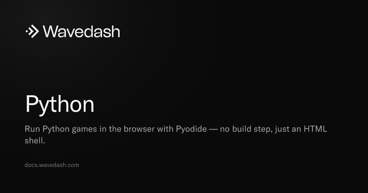 Python — Wavedash Docs