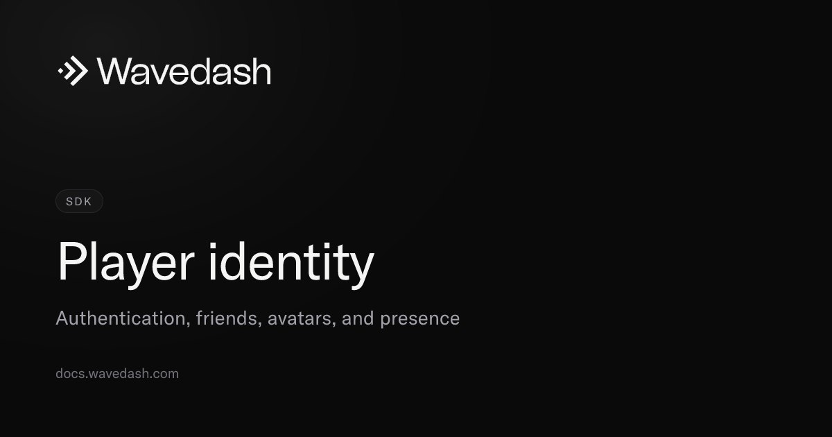 Player identity — Wavedash Docs